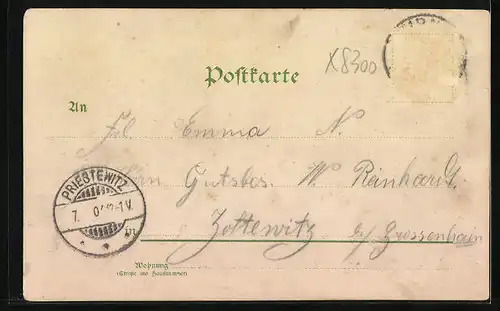 Lithographie Pirna, Artillerie Reg. N. 64 mit Reithaus und Schmiede