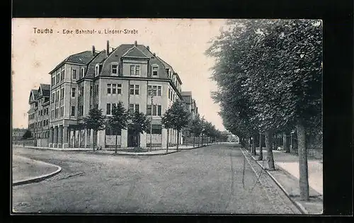 AK Taucha, Ecke Bahnhof- und Lindner-Strasse
