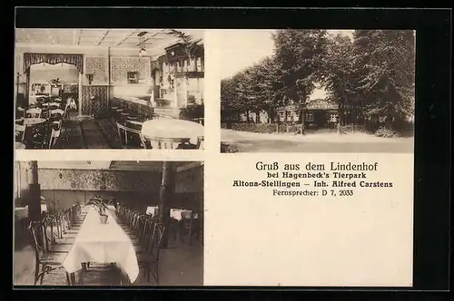 AK Hamburg-Stellingen, Lindenhof bei Hagenbecks Tierpark, Inh.: Alfred Carstens