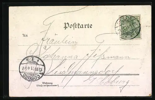 Lithographie Apolda, Rathaus, Sophienschule, Luther Kirche