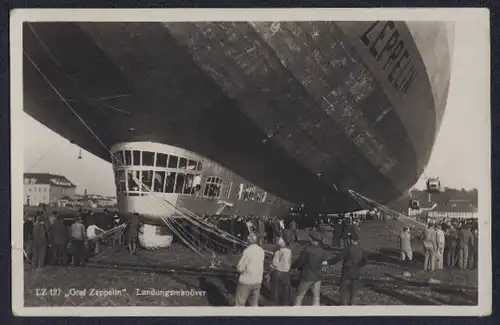AK Landungsmanöver des Luftschiffes LZ127 Graf Zeppelin