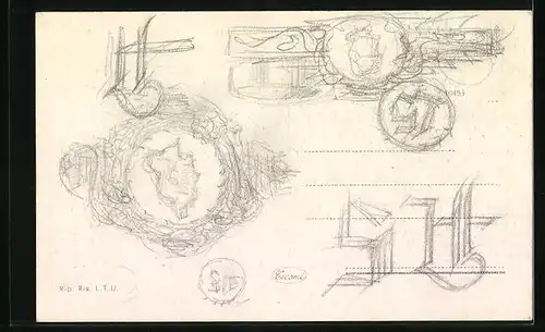 AK Udine, Teilansicht aus der Vogelschau