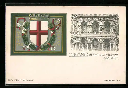 Lithographie Milano, Interno del Palazzo Marino