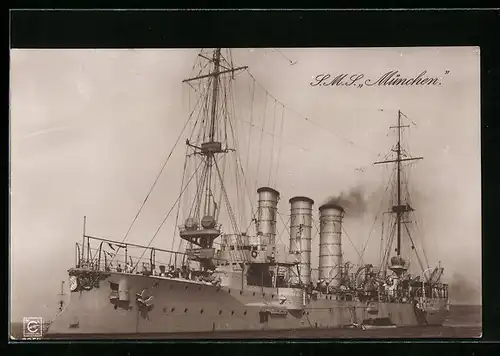 AK Kriegsschiff SMS München