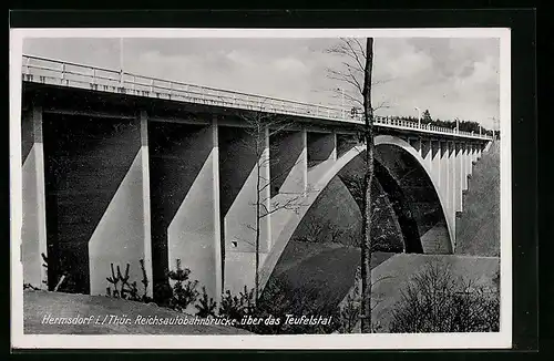 AK Hermsdorf, Reichsautobahnbrücke über das Teufelstal