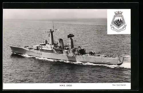 AK HMS Dido F104 auf See