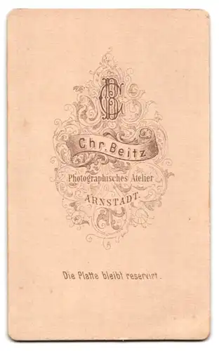 Fotografie Chr. Beitz, Arnstadt, Gestandender Herr im Anzug mit Fliege