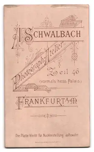 Fotografie A. Schwalbach, Frankfurt a. M., Junge Dame mit Kragenbrosche