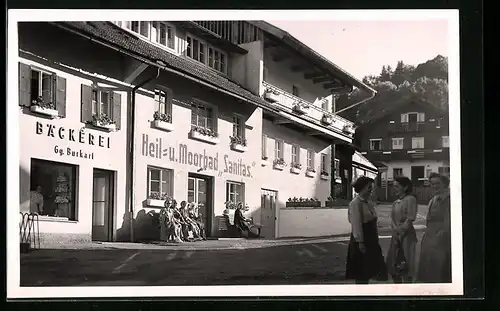 AK Bad Kohlgrub, Heil- und Moorbad Sanitas, Bäckerei Gg. Burkart