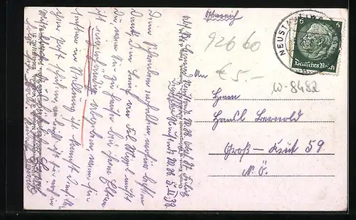 AK Neustadt a. d. Waldnaab, Ortsansicht aus der Vogelschau