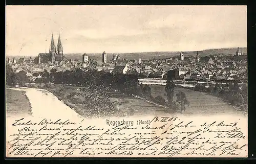 AK Regensburg, Gesamtansicht mit Dom