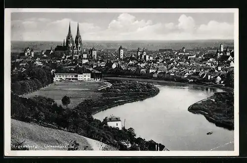 AK Regensburg, Gesamtansicht mit Dom