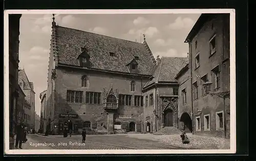 AK Regensburg, Strasse am alten Rathaus