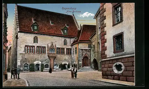 AK Regensburg, Partie vom alten Rathaus