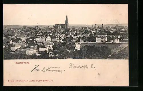 AK Regensburg, Gesamtansicht mit Dom