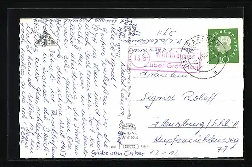 AK Waldhäuser a. Lusen, Gesamtansicht des Ortes, Landpoststempel Waldhäuser über Grafenau
