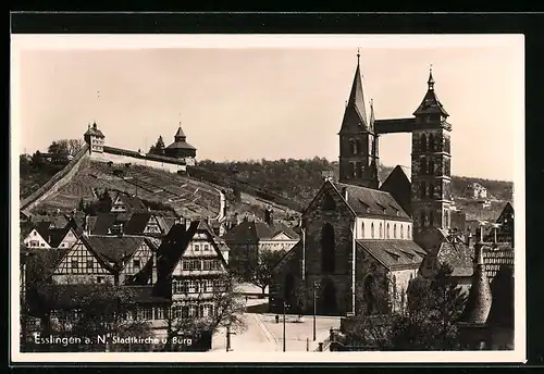 AK Esslingen a. N., Stadtkirche und Burg