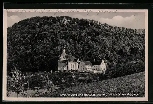 AK Deggingen, Wallfahrtskirche und Kapuzinerkloster Ave Maria