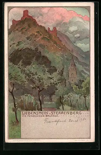 Künstler-AK Liebenstein, Ansicht mit Sterrenberg