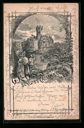 Lithographie Coburg, Schloss Callenberg