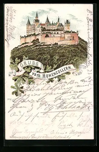 Lithographie Hohenzollern, Schloss Hohenzollern