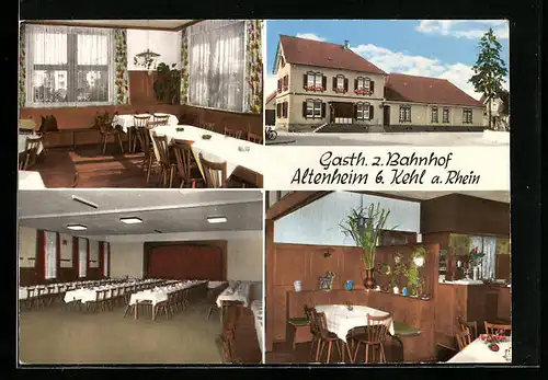 AK Altenheim bei Kehl, Gasthaus zum Bahnhof