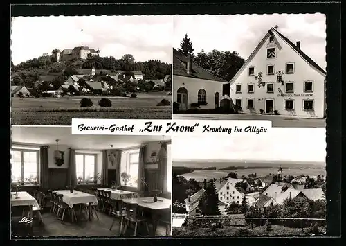 AK Kronburg im Allgäu, Brauerei-Gasthof Zur Krone, Teilansicht