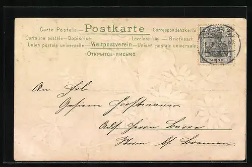 AK Jahreszahl 1903 mit Kleeblättern