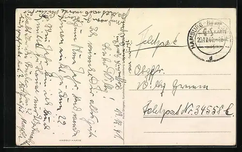 AK Schornsteinfeger in Begleitung von einem Zwerg zu Neujahr