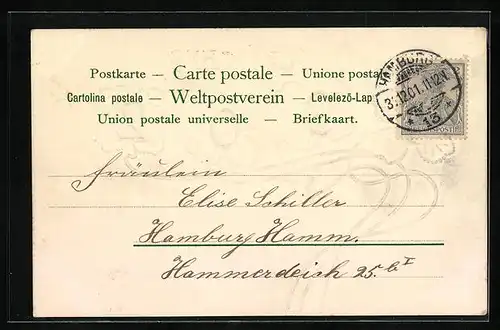 AK Glückliches 1902!, Kleeblätter