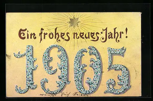 AK Jahreszahl 1905 aus Vergissmeinnicht