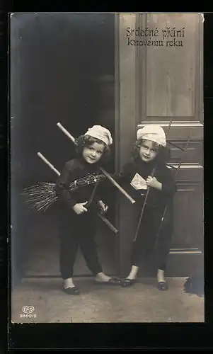 AK Kleine Schornsteinfeger mit Leiter