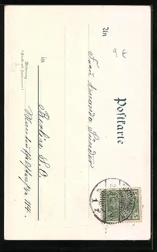 AK Zwerge mit Blumen und Osterhasen