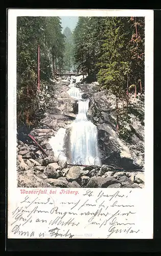 AK Triberg, Wasserfall im Grünen