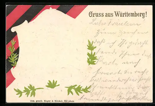 Präge-AK Wappen von Württemberg