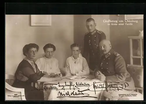AK Grossherzog von Oldenburg im Kreise seiner Familie