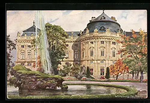 Künstler-AK Richard Wagner: Würzburg, Kgl. Residenz