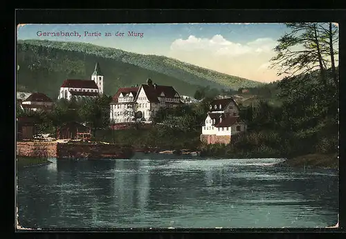 AK Gernsbach, Partie an der Murg