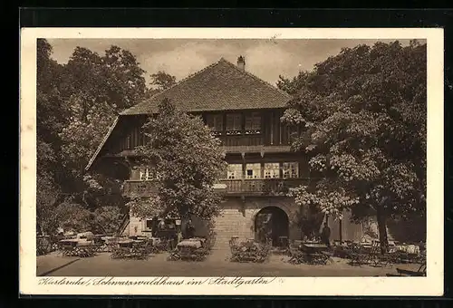 AK Karlsruhe, Gaststätte Schwarzwaldhaus im Stadtgarten