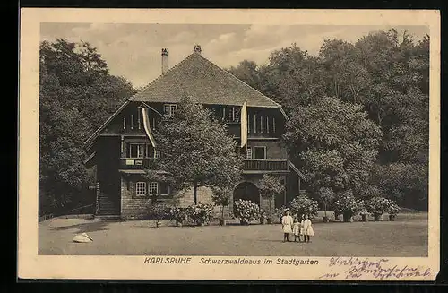 AK Karlsruhe, Hotel Schwarzwaldhaus im Stadtgarten