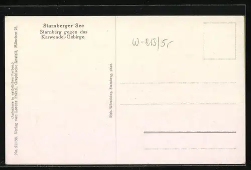 AK Starnberg /Starnberger See, Ortspartie gegen das Karwendel-Gebirge
