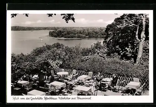 AK Berlin-Wannsee, Gasthaus Blockhaus Nikoskoe zur Pfaueninsel