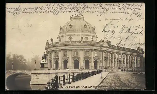 AK Berlin, Kaiser Friedrich-Museum und Denkmal