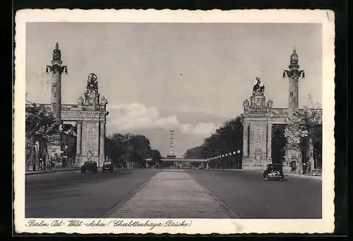 AK Berlin, Ost-West-Achse, Charlottenburger Brücke, Siegessäule