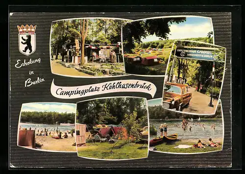 AK Berlin, Campingplatz Kohlhasenbrück mit Strandbad