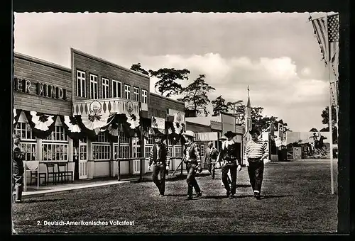 AK Berlin-Zehlendorf, 2. Deutsch-Amerikanisches Volksfest, Cowboys in der Westernstadt