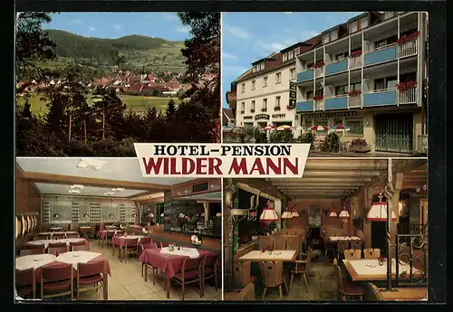 AK Königstein /Frankenalb, Ortsansicht, Hotel-Pension Wilder Mann, Inh.: K. Pirner