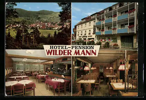 AK Königstein /Frankenalb, Ortsansicht, Hotel-Pension Wilder Mann