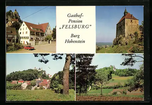 AK Burg Hohenstein bei Hersbruck, Gasthof-Pension Felsburg, Inh.: Werner Eckert