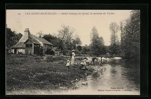 AK Saint-Cénery-le-Gerei, Les Alpes Mancelles, Le moulin de Trotte